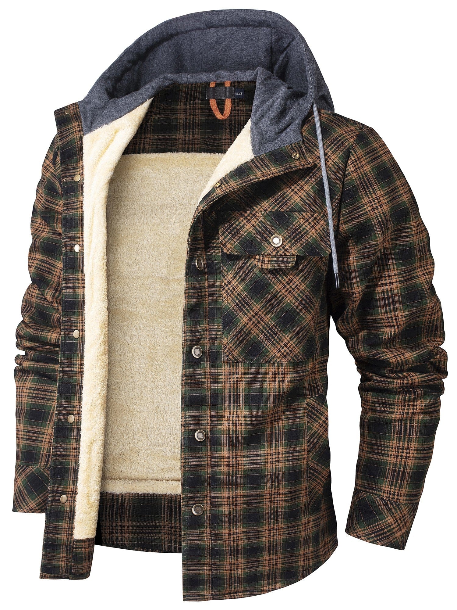 Elmont | Hooded Sherpa-Lined Flannel Jacket