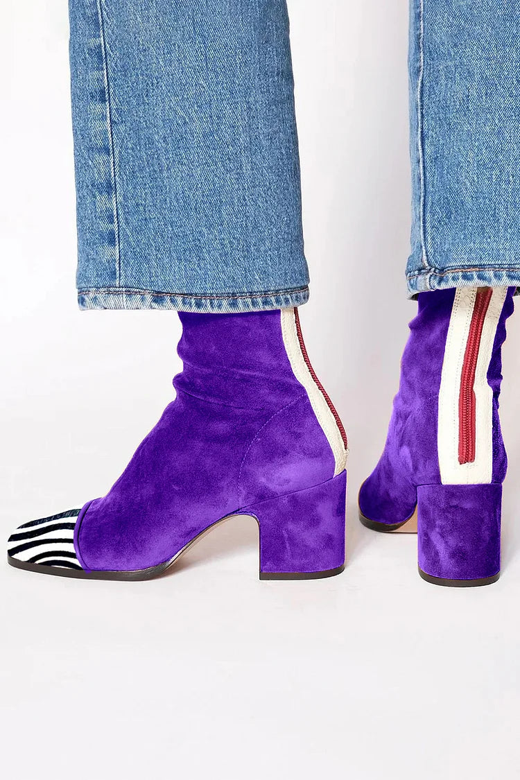 Elmont | Side Zip Block Heel Ankle Boots