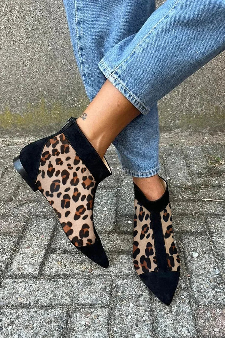 Elmont | Leopard-Print Pointed-Toe Ankle Boot