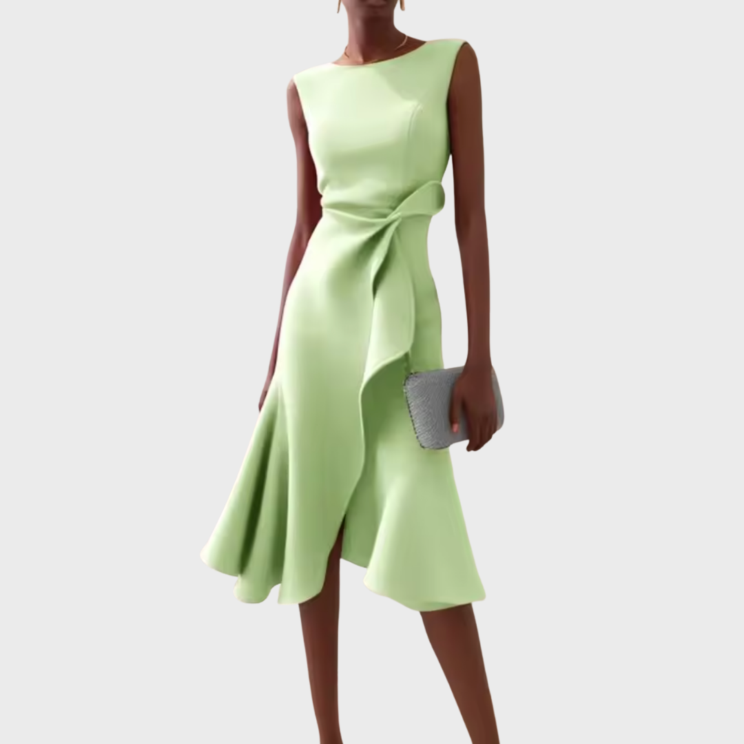 Sarah | Ruffle Hem Wrap Midi Dress