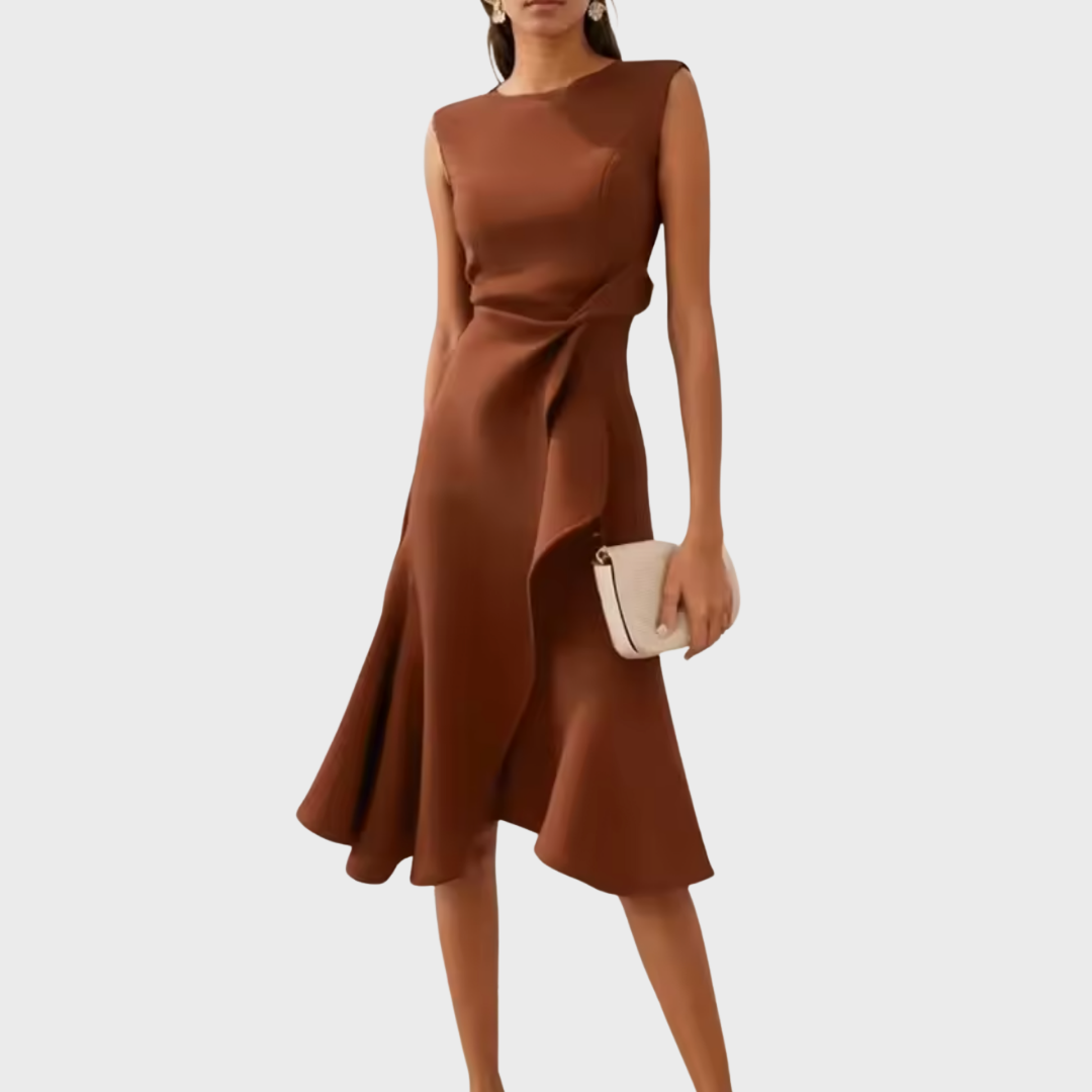 Sarah | Ruffle Hem Wrap Midi Dress