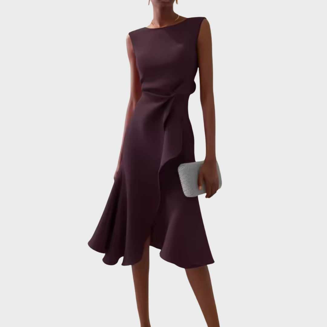 Harper | Wrap Midi Dress with Ruffle Hem