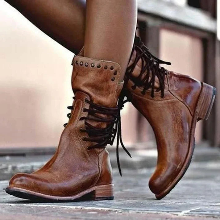 Elmont | Lace-Up Boots with Studded Trim
