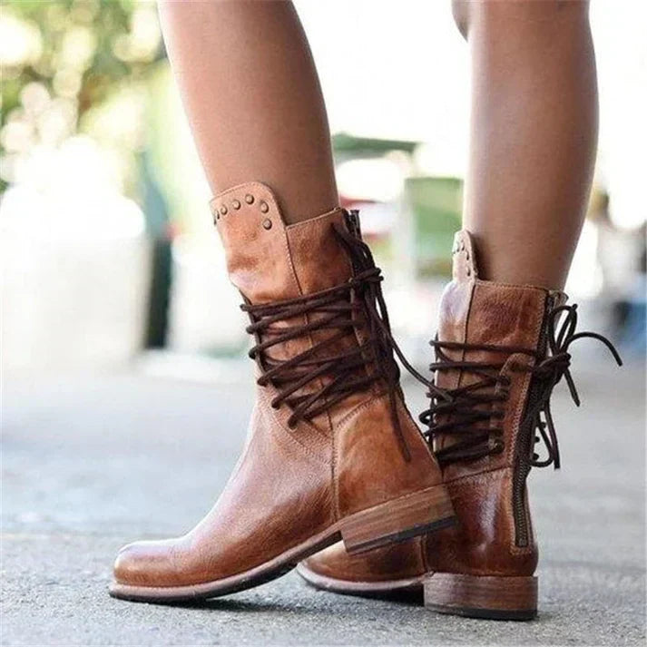 Elmont | Lace-Up Boots with Studded Trim