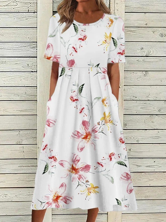 Sarah | Floral Print Midi Dress