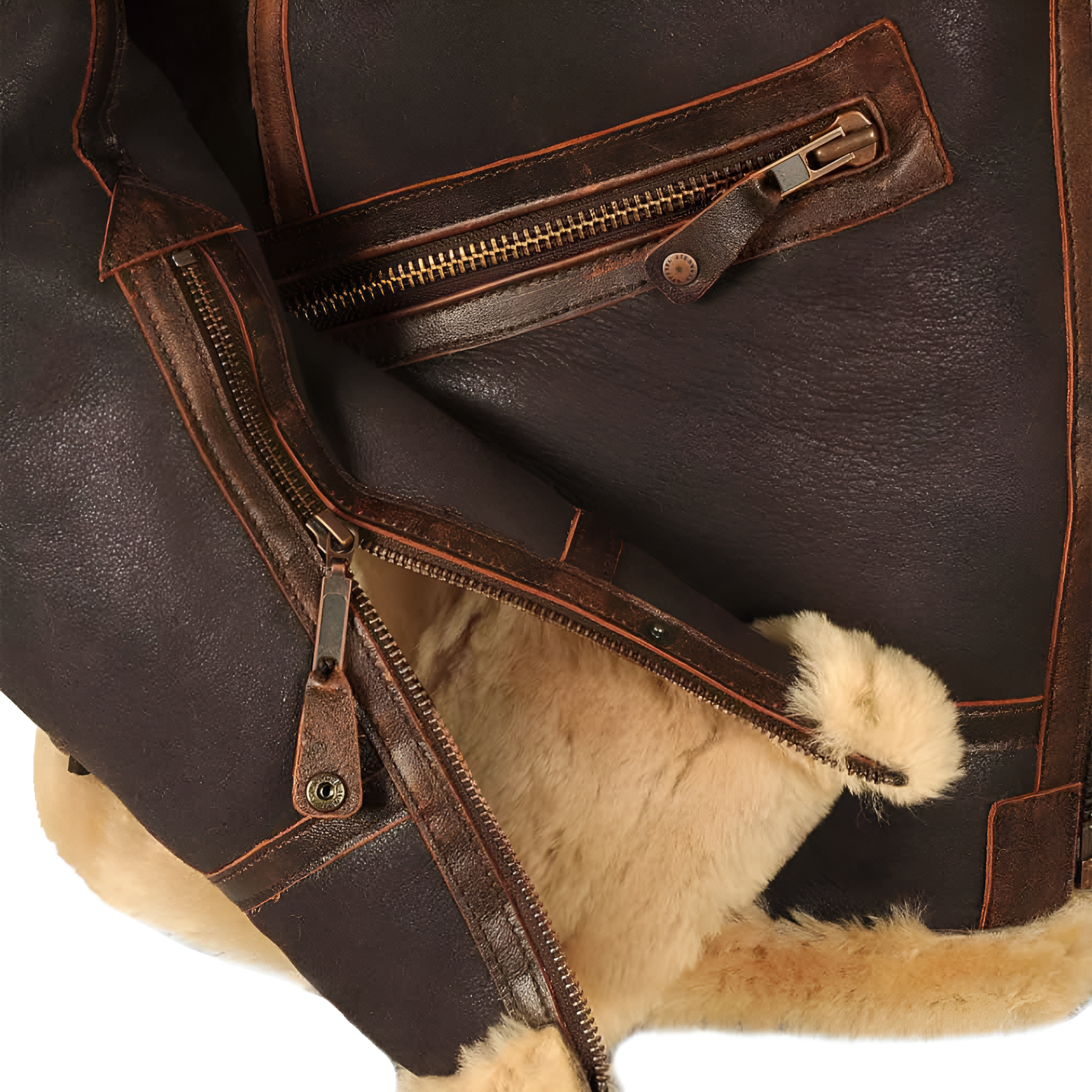 Elmont | Shearling-Lined Leather Aviator Jacket