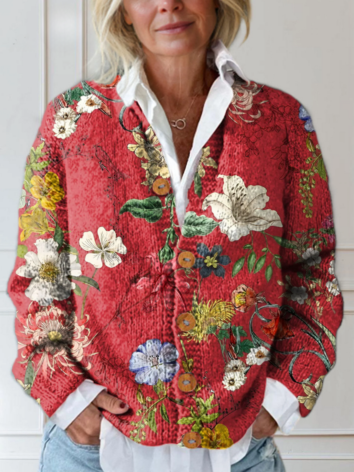 Elmont | Women's Vintage Floral Knit Cardigan