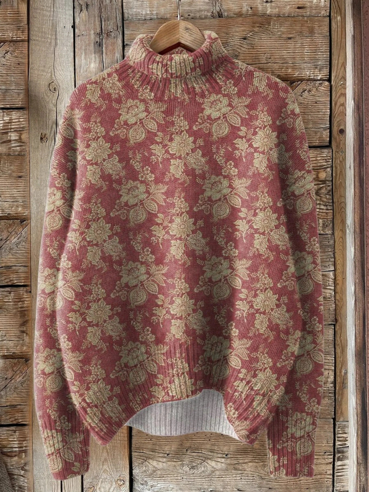 Elmont | Retro Print Turtleneck Sweater