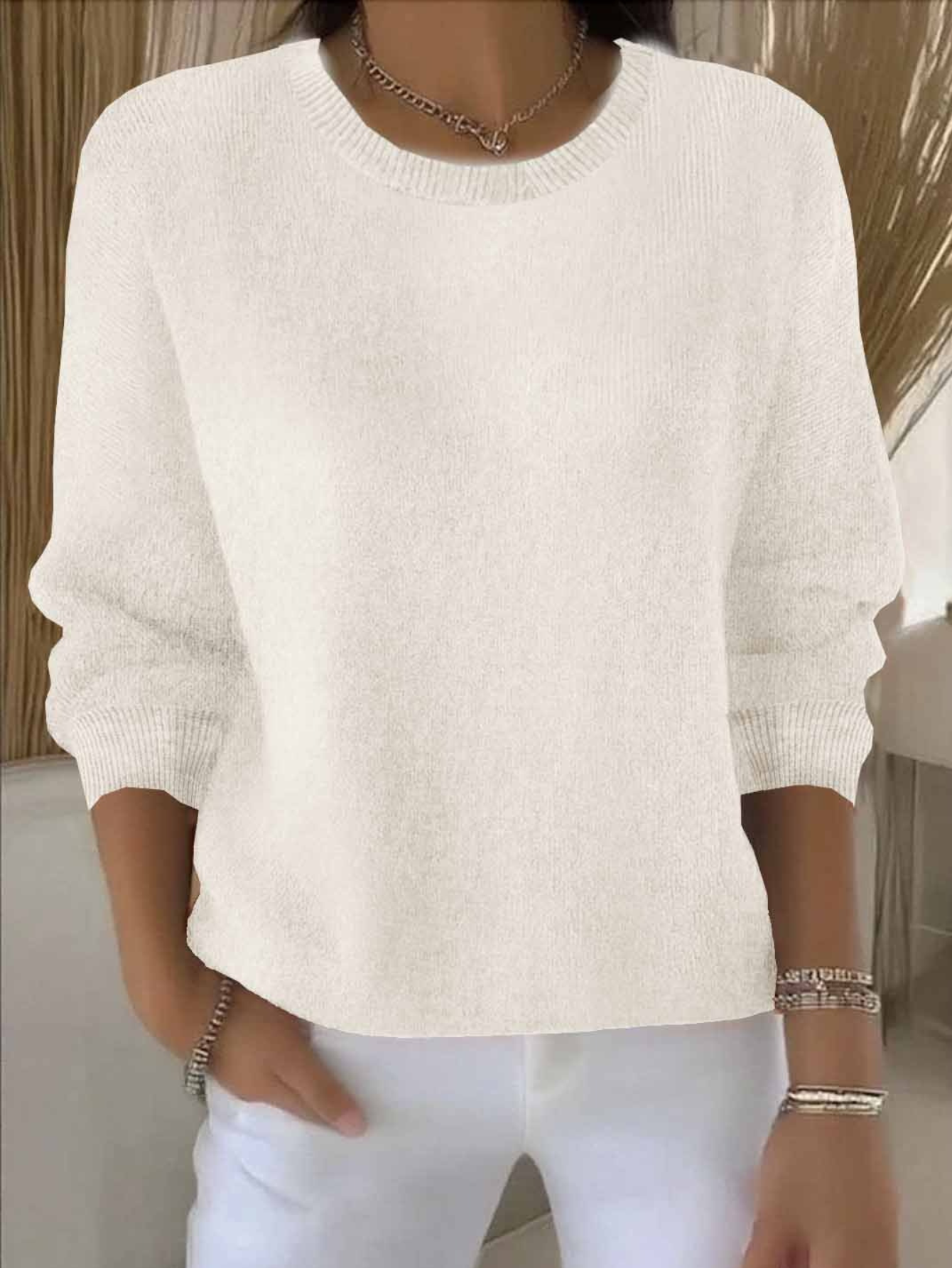 Sarah | Textured Knit Pullover Sweater