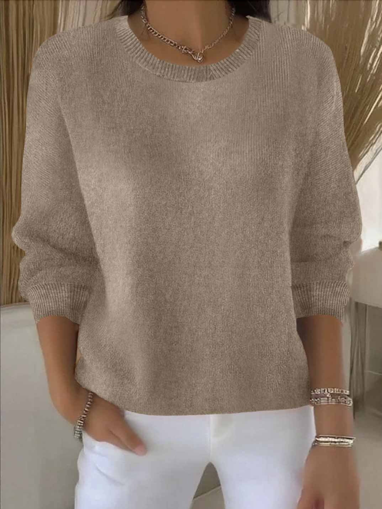 Sarah | Textured Knit Pullover Sweater