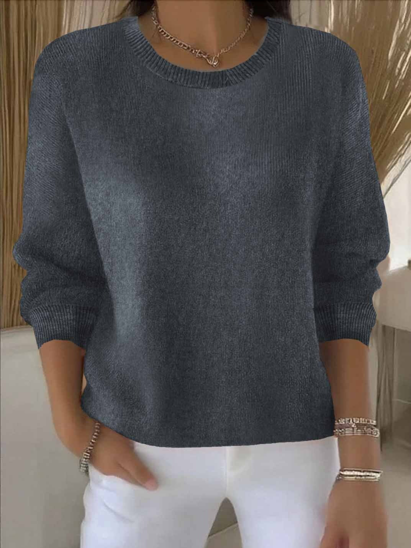 Sarah | Textured Knit Pullover Sweater