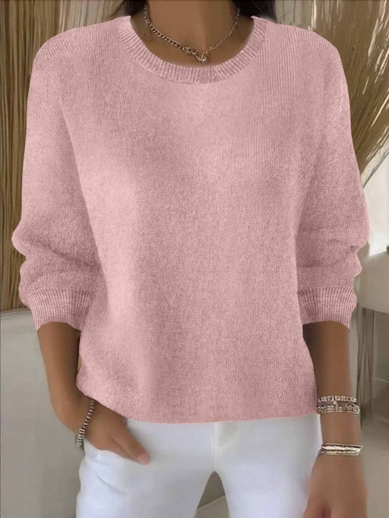 Sarah | Textured Knit Pullover Sweater