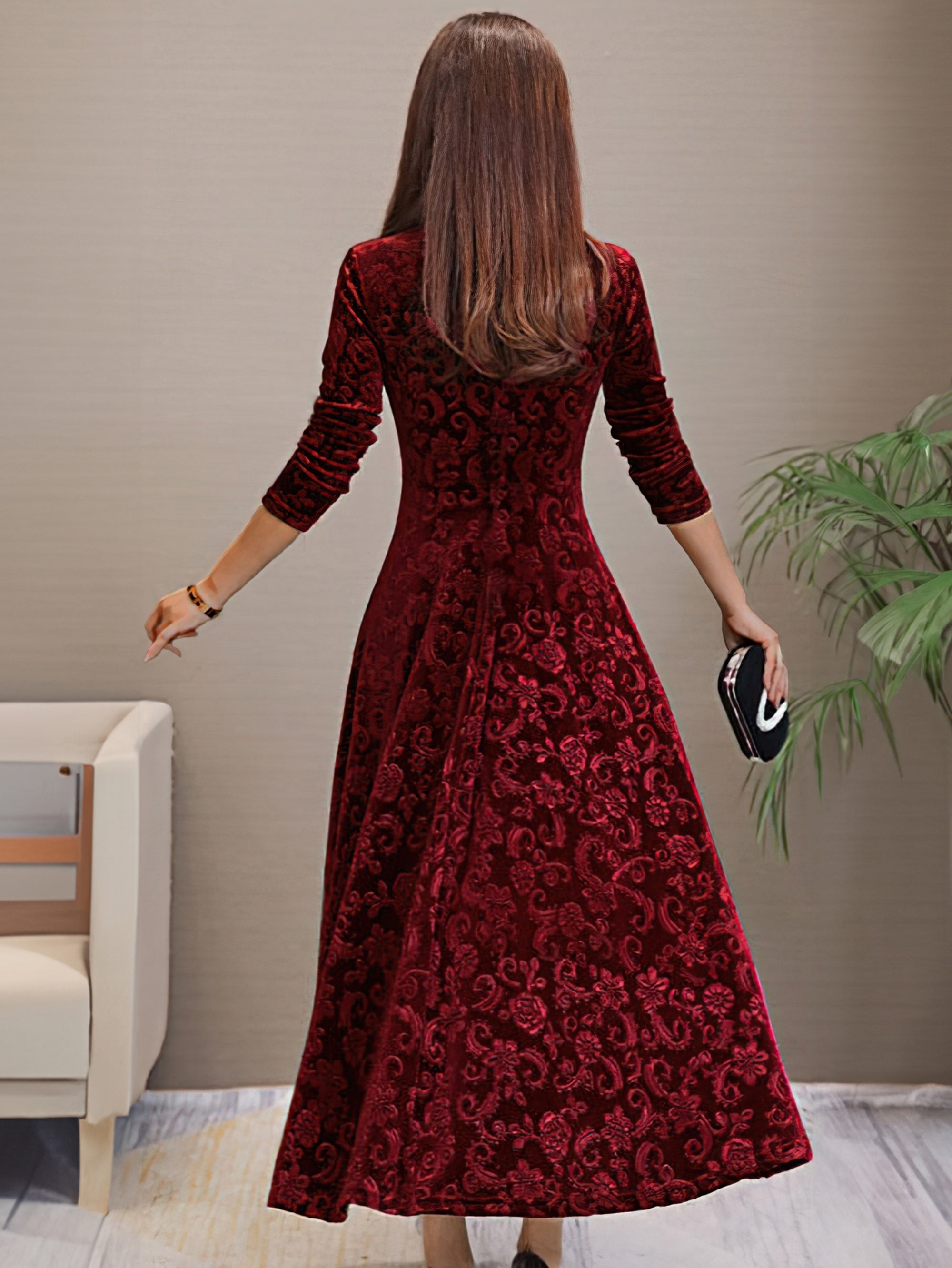 Elmont | Velvet Fit-and-Flare Dress