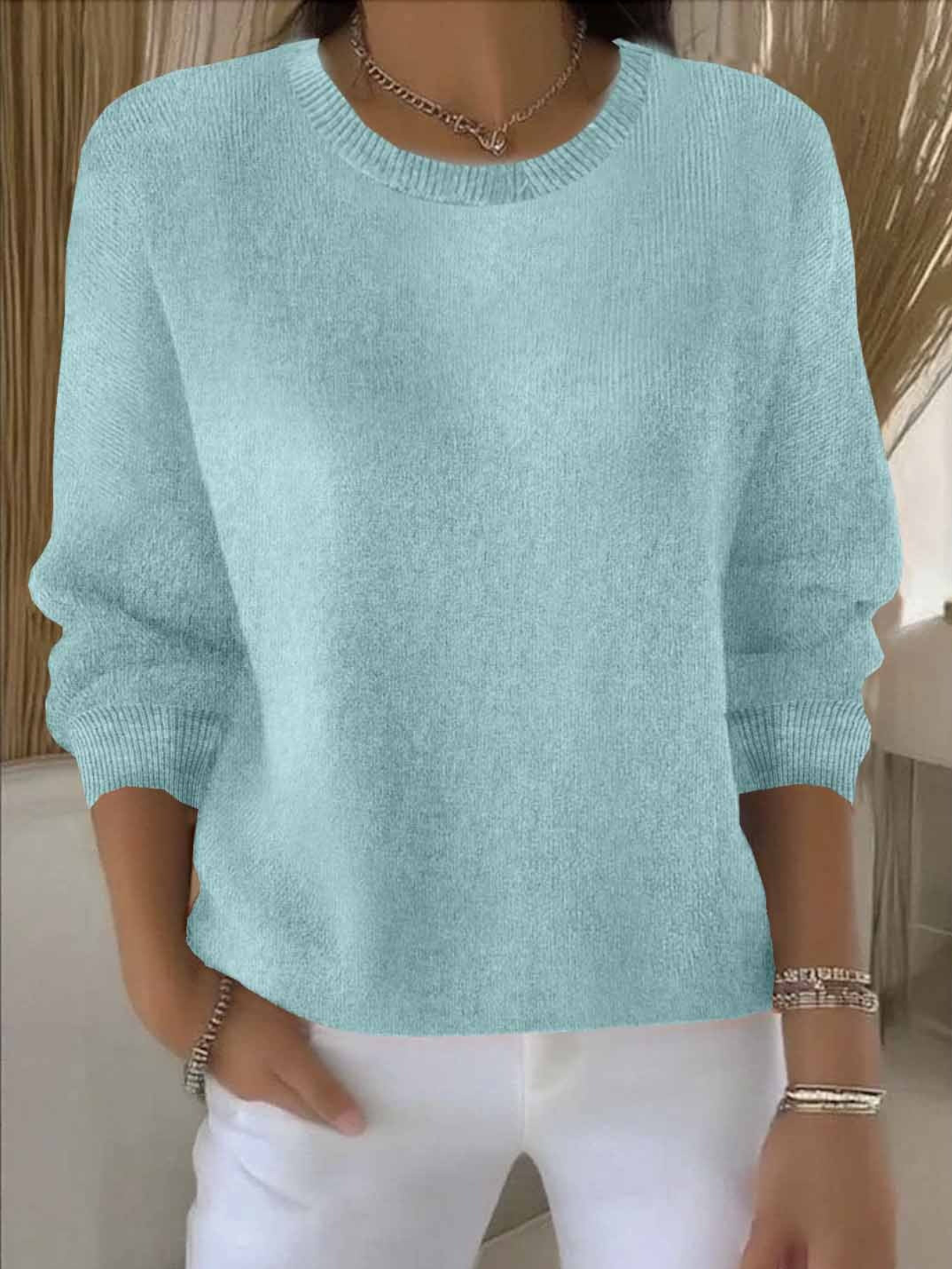 Sarah | Textured Knit Pullover Sweater