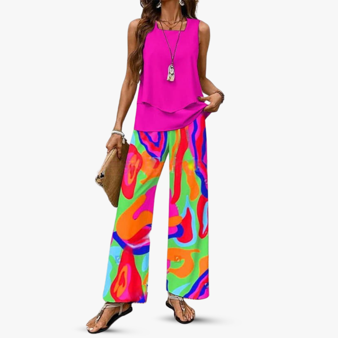 M&H | Sleeveless Top & Pants Set