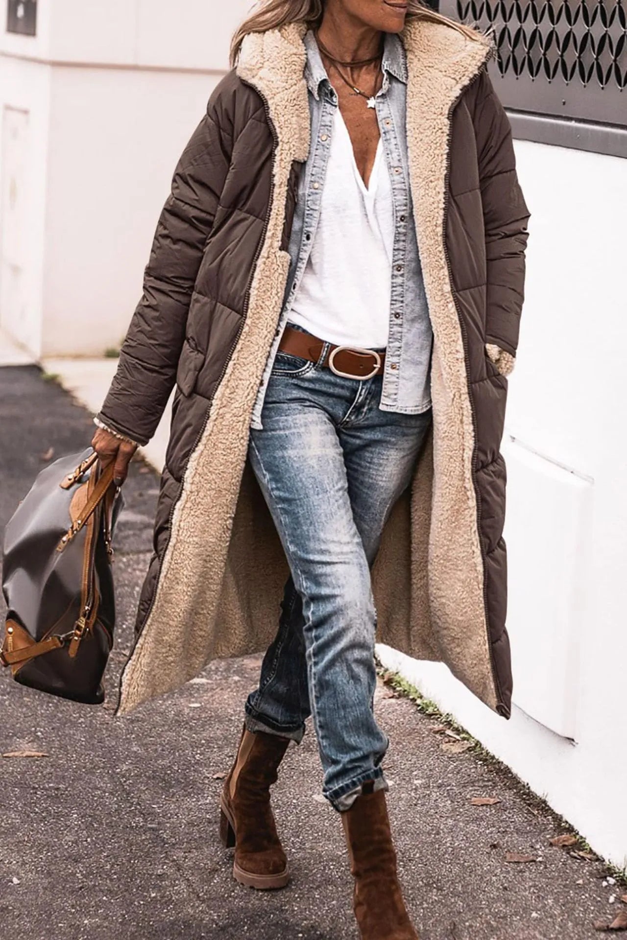 Elmont | Reversible Sherpa Hooded Coat