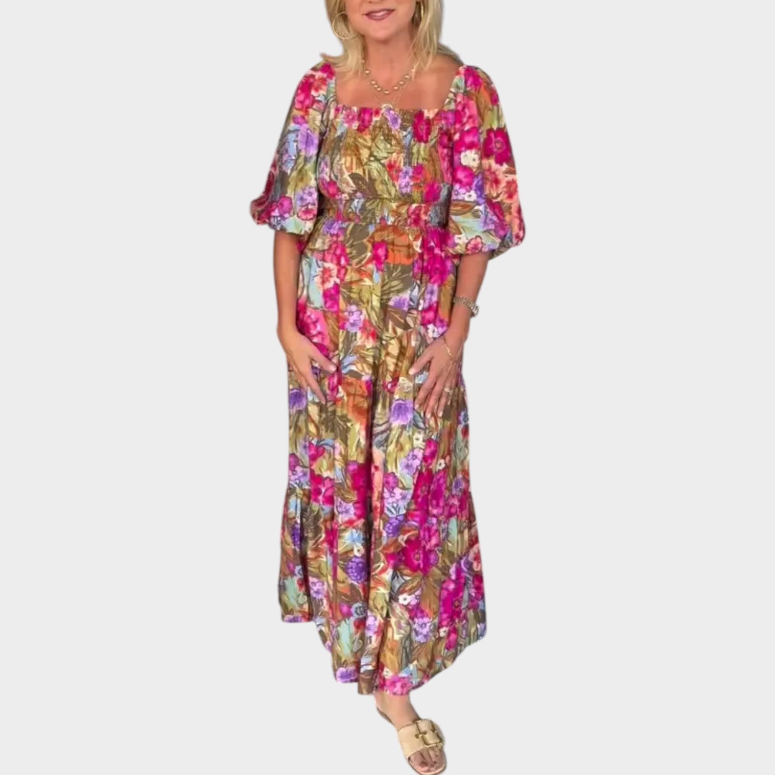 Olivia | Maxi Dress with Smocked Bodice