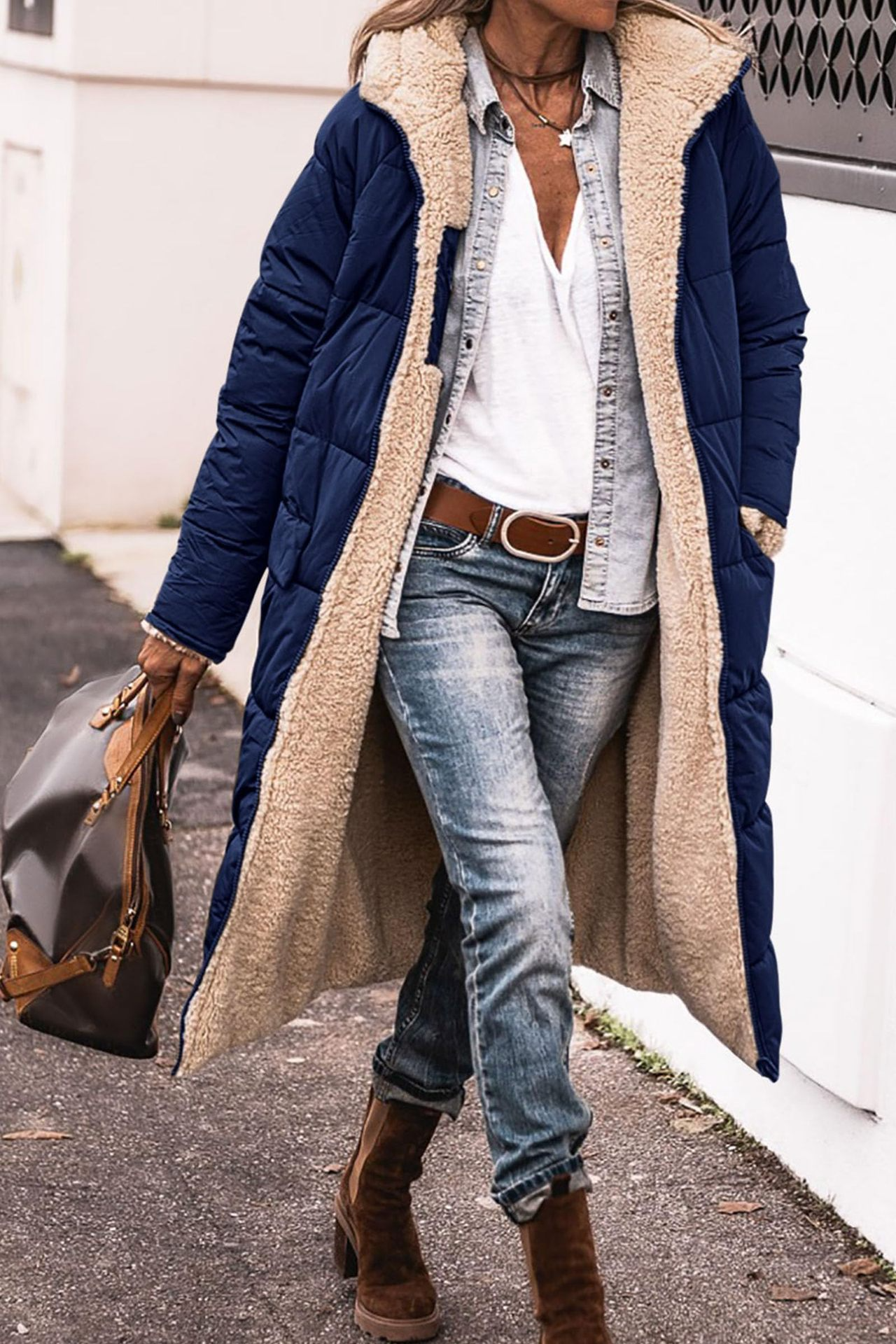 Elmont | Reversible Sherpa Hooded Coat