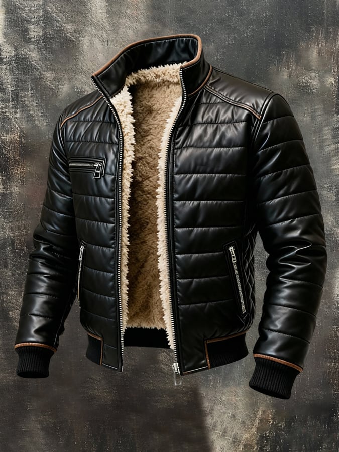 Elmont | Men's Faux Leather Plush-Lined Jacket