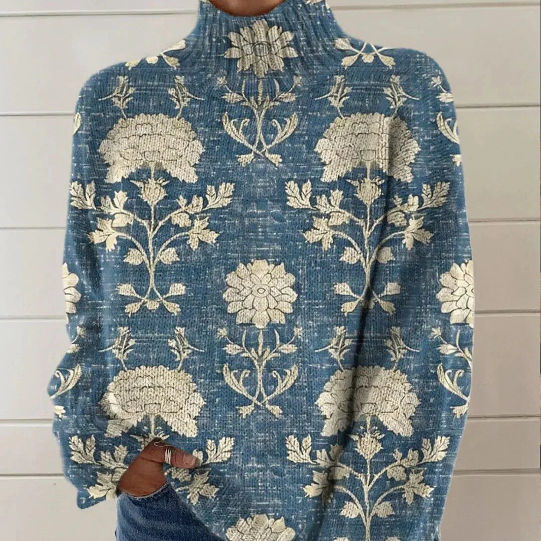 Elmont | Floral Turtleneck Sweater