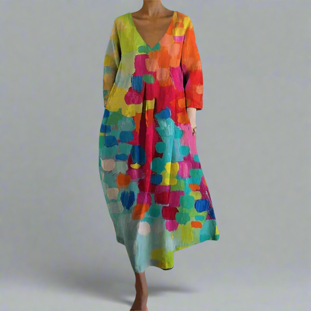 Sarah | Abstract Printed Maxi Dress