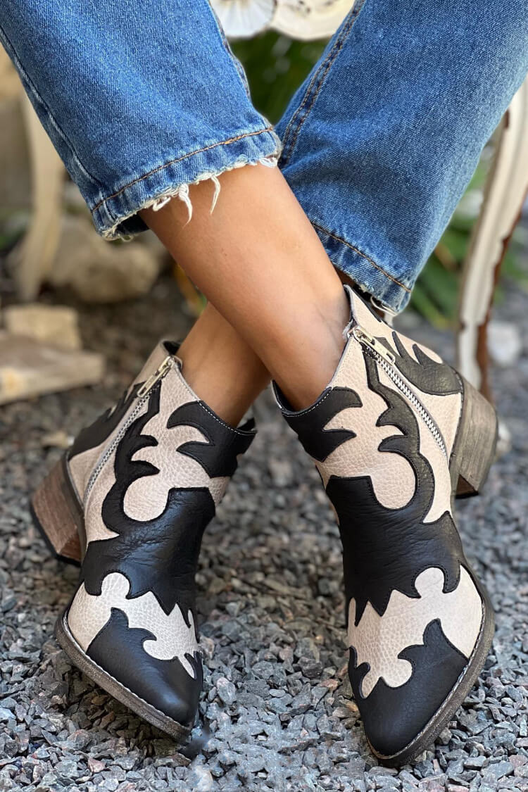 Elmont | Embroidered Western Ankle Boots