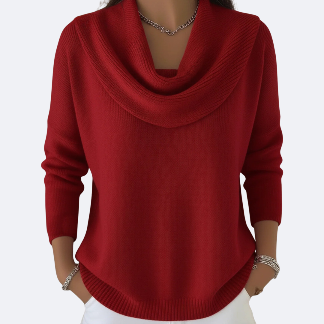 Elmont | Ribbed Ruffle-Neck Sweater