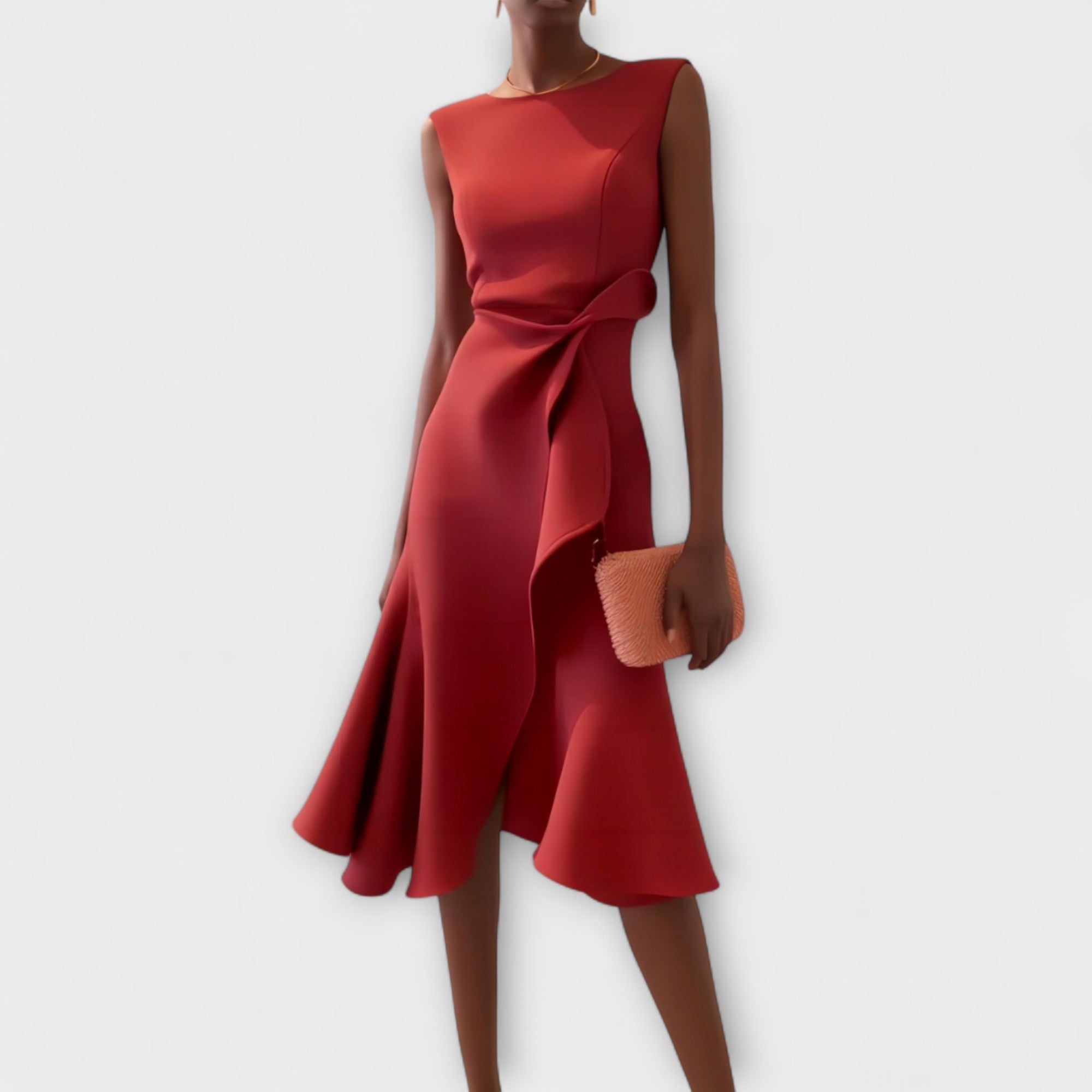 Sarah | Ruffle Hem Wrap Midi Dress
