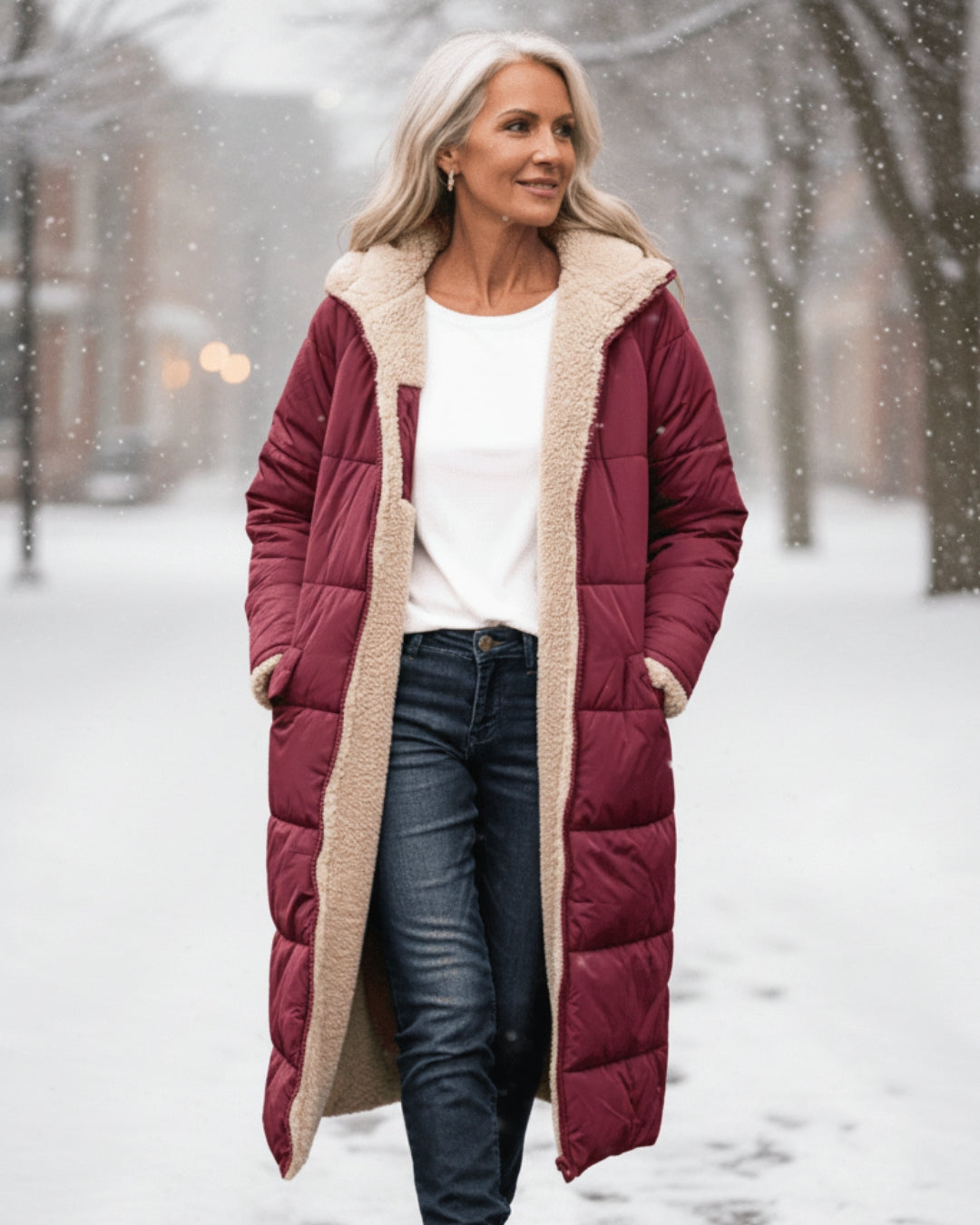 Elmont | Reversible Quilted Sherpa Coat