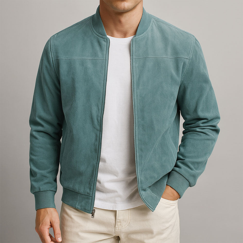 Elmont | Suede Bomber Jacket