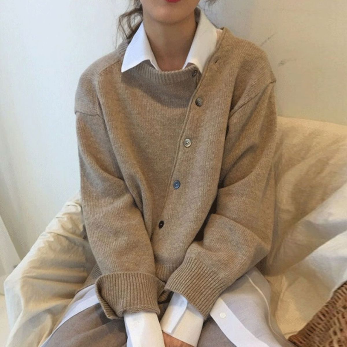 Maya | Asymmetric Button-Front Cardigan