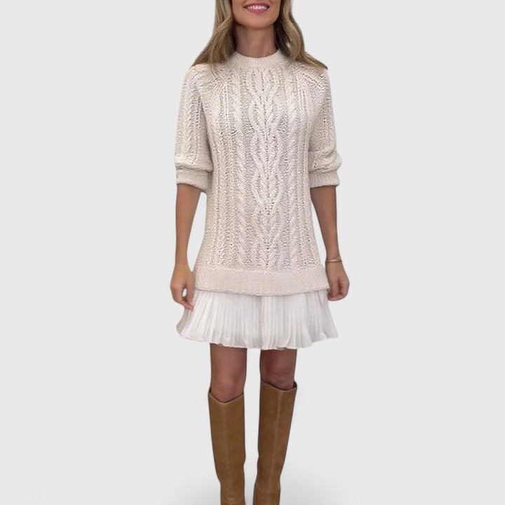 Elmont | Pleated Hem Sweater Dress