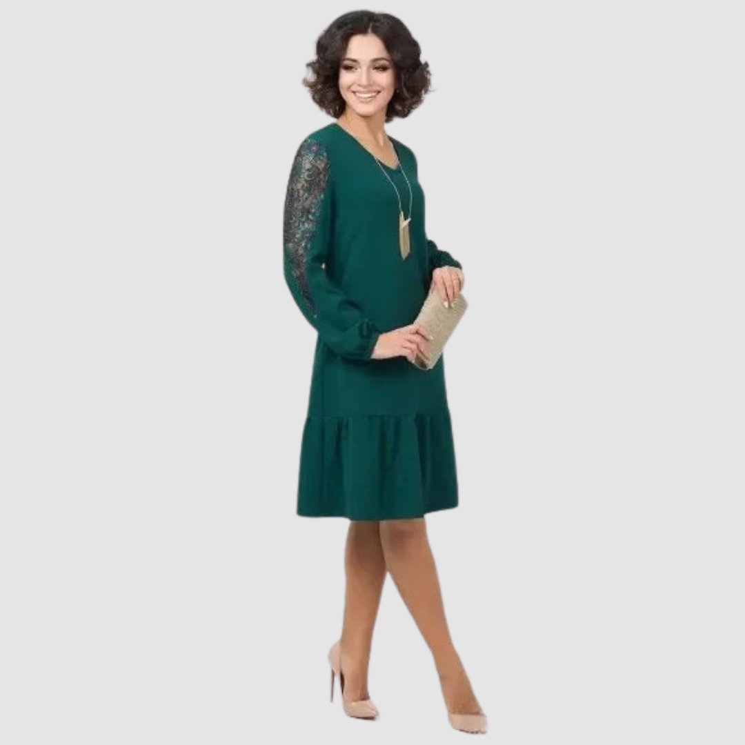 M&H | Lace Sleeve Midi Dress