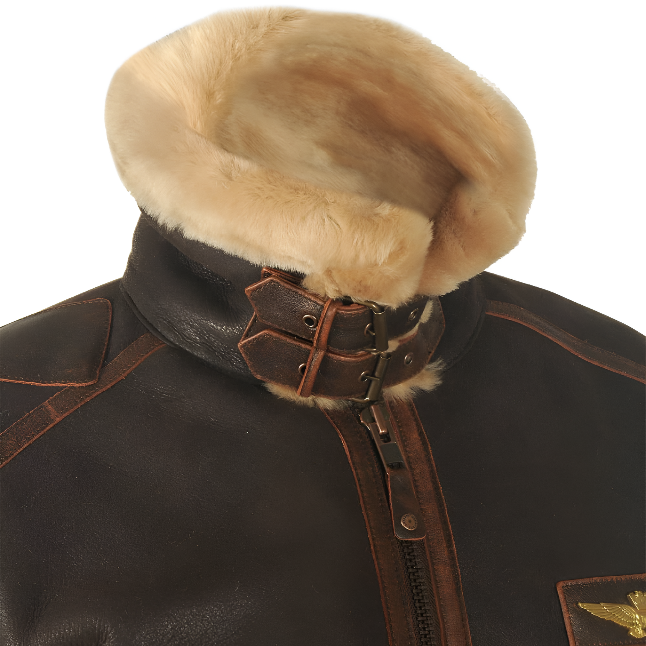 Elmont | Shearling-Lined Leather Aviator Jacket