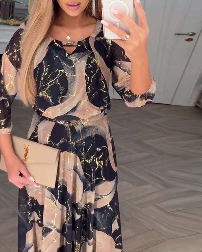 M&H | Maxi Dress with Marbled Print