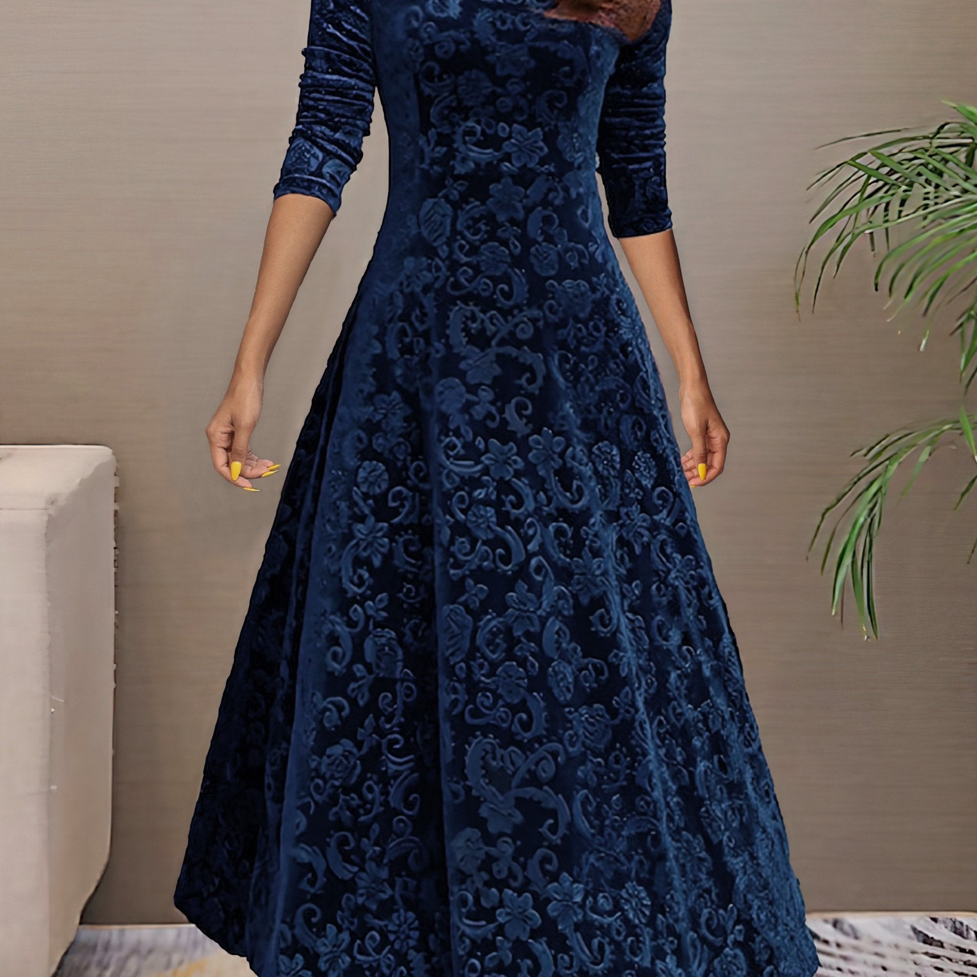 Elmont | Velvet Fit-and-Flare Dress