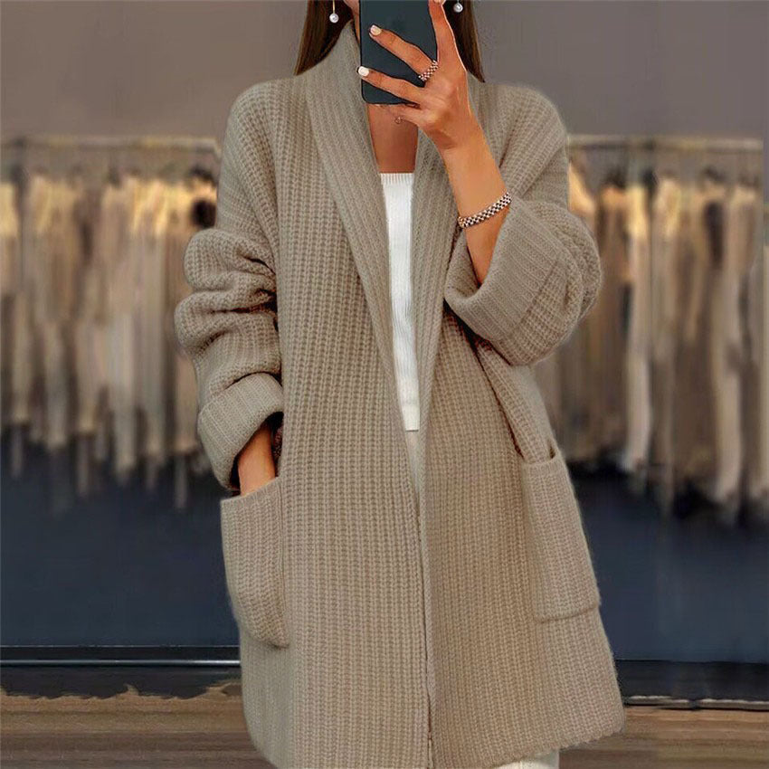 Sarah | Open-Front Knit Cardigan with Pockets