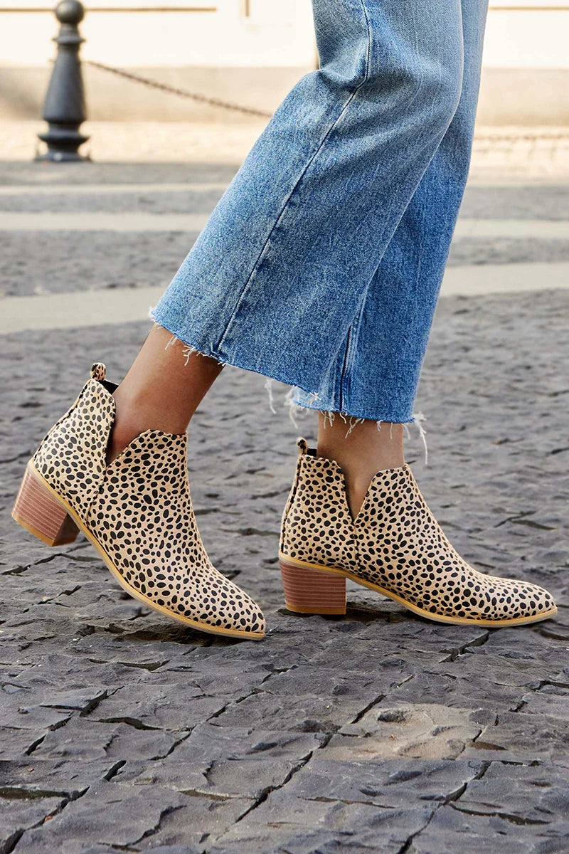 Elmont | Leopard Print Pointed-Toe Ankle Boots