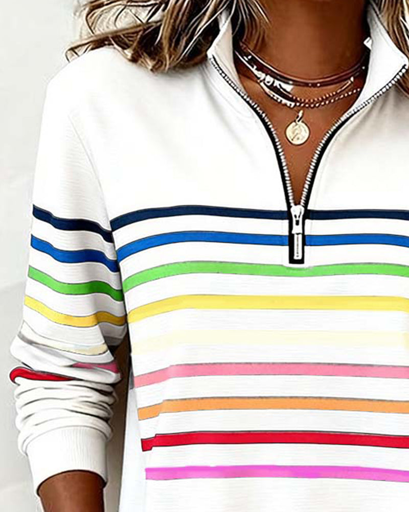 Elmont | Striped Half-Zip Sweater