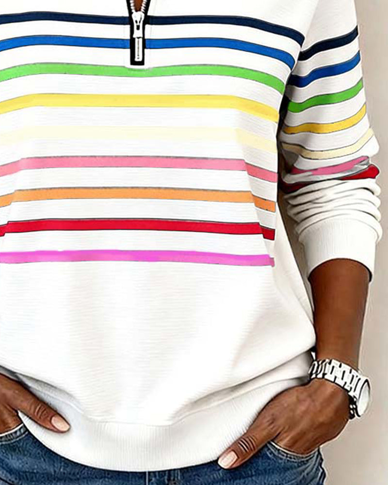 Elmont | Striped Half-Zip Sweater