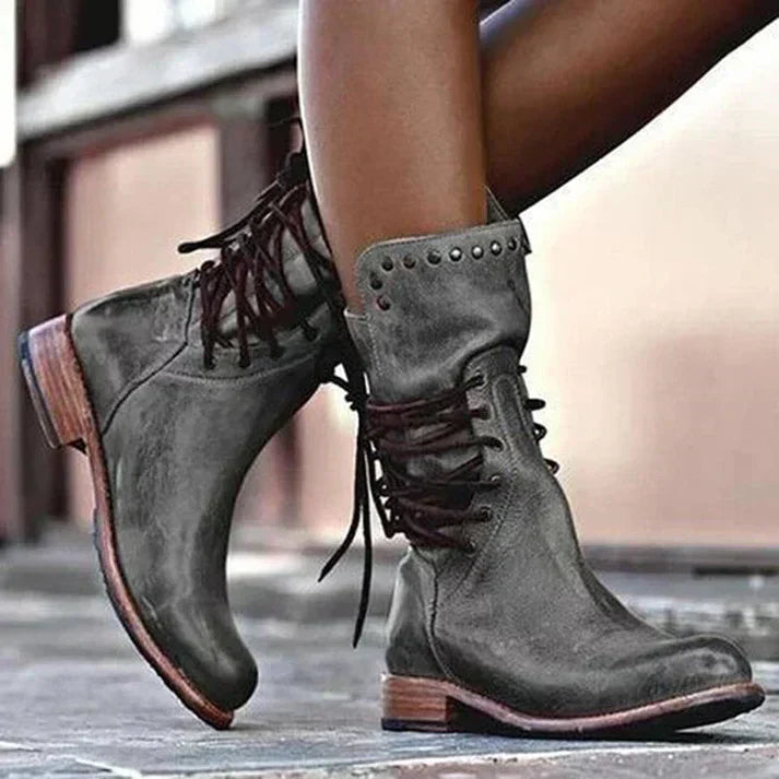 Elmont | Lace-Up Boots with Studded Trim