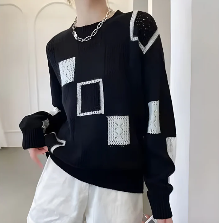 Aisha | Patchwork Crewneck Sweater