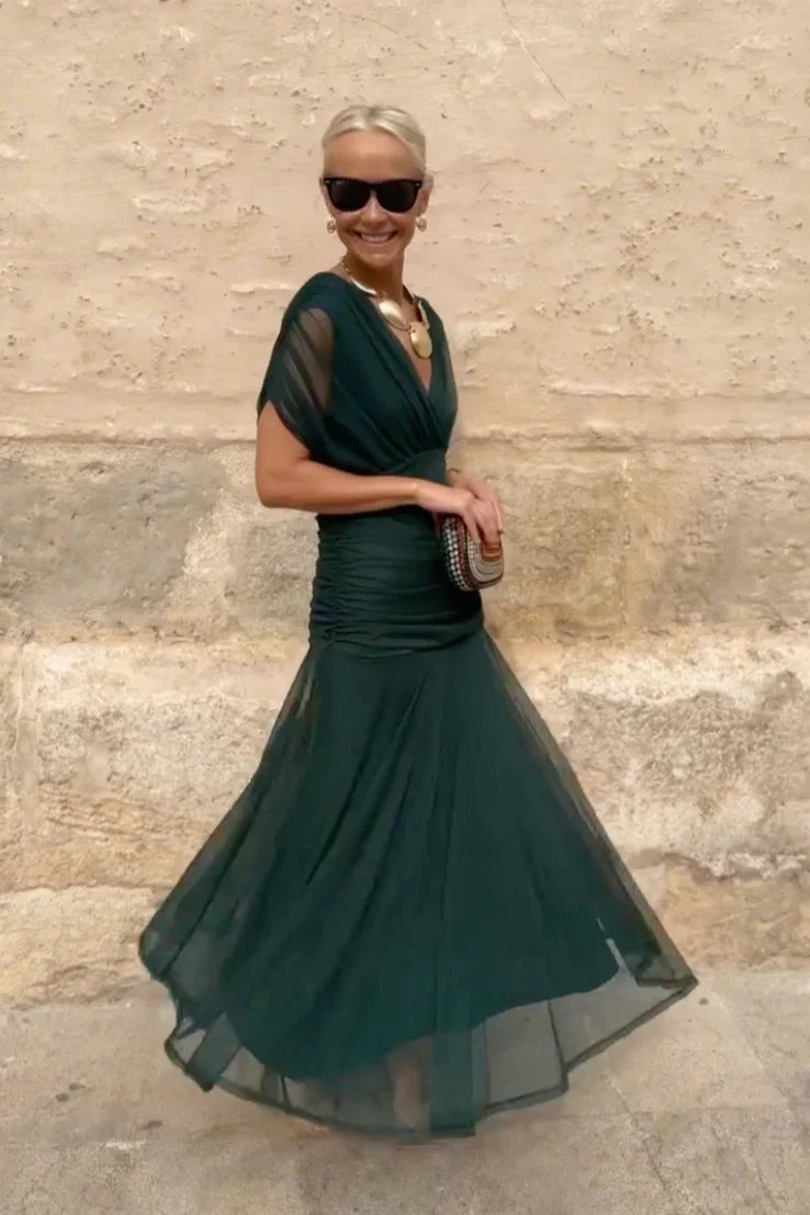 M&H | Polyester Off-Shoulder Midi Dress