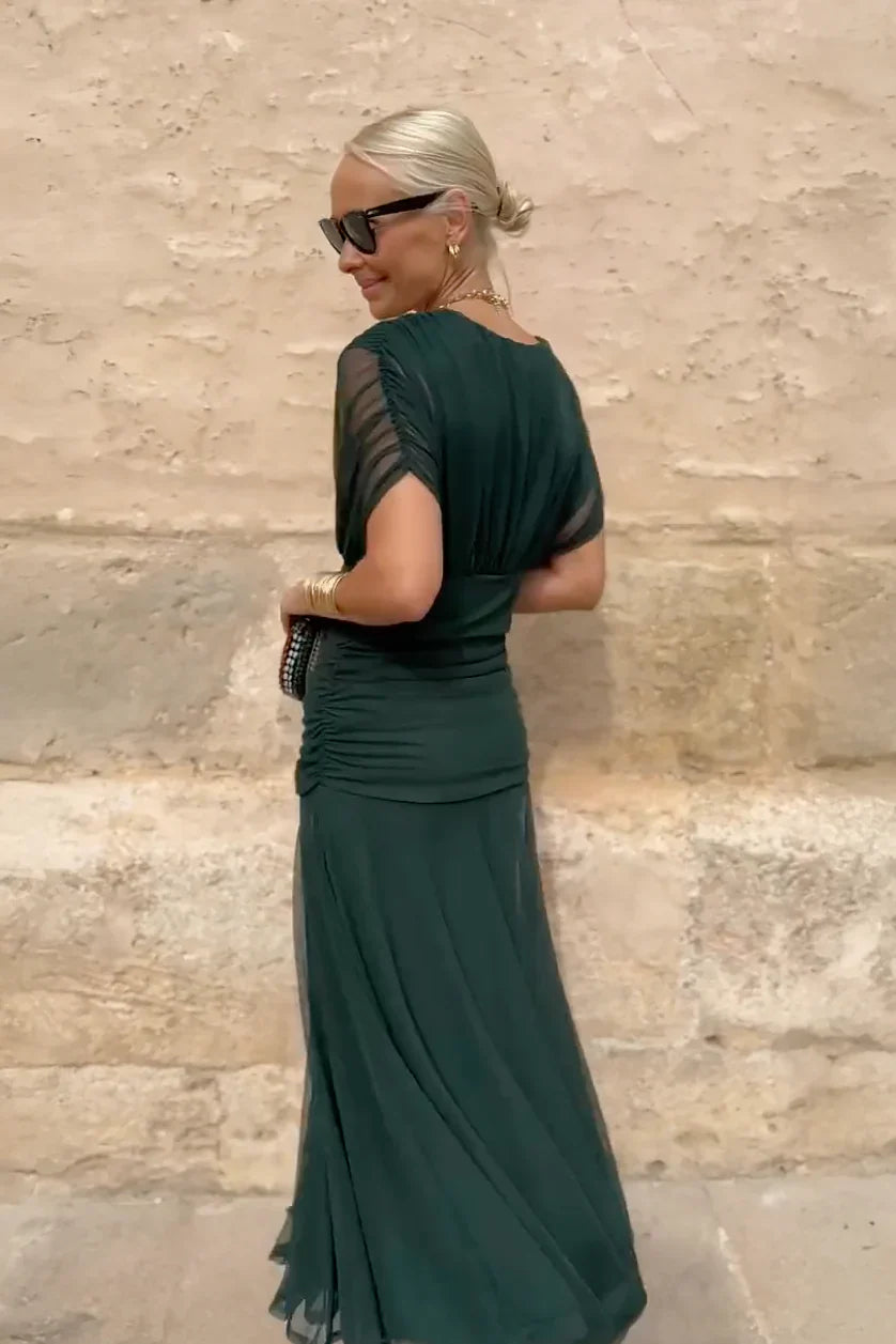 M&H | Polyester Off-Shoulder Midi Dress