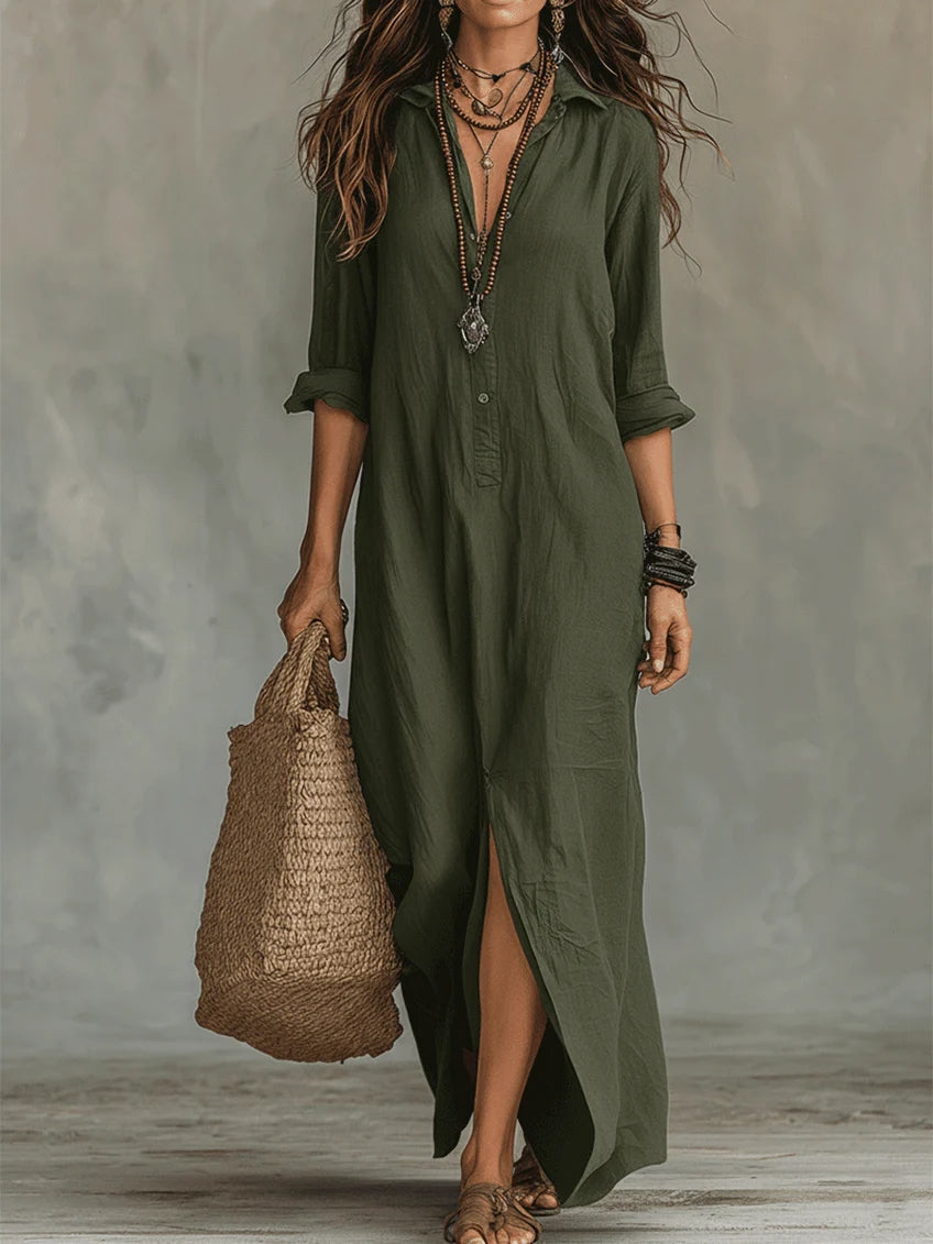 M&H | Button-Front Maxi Dress