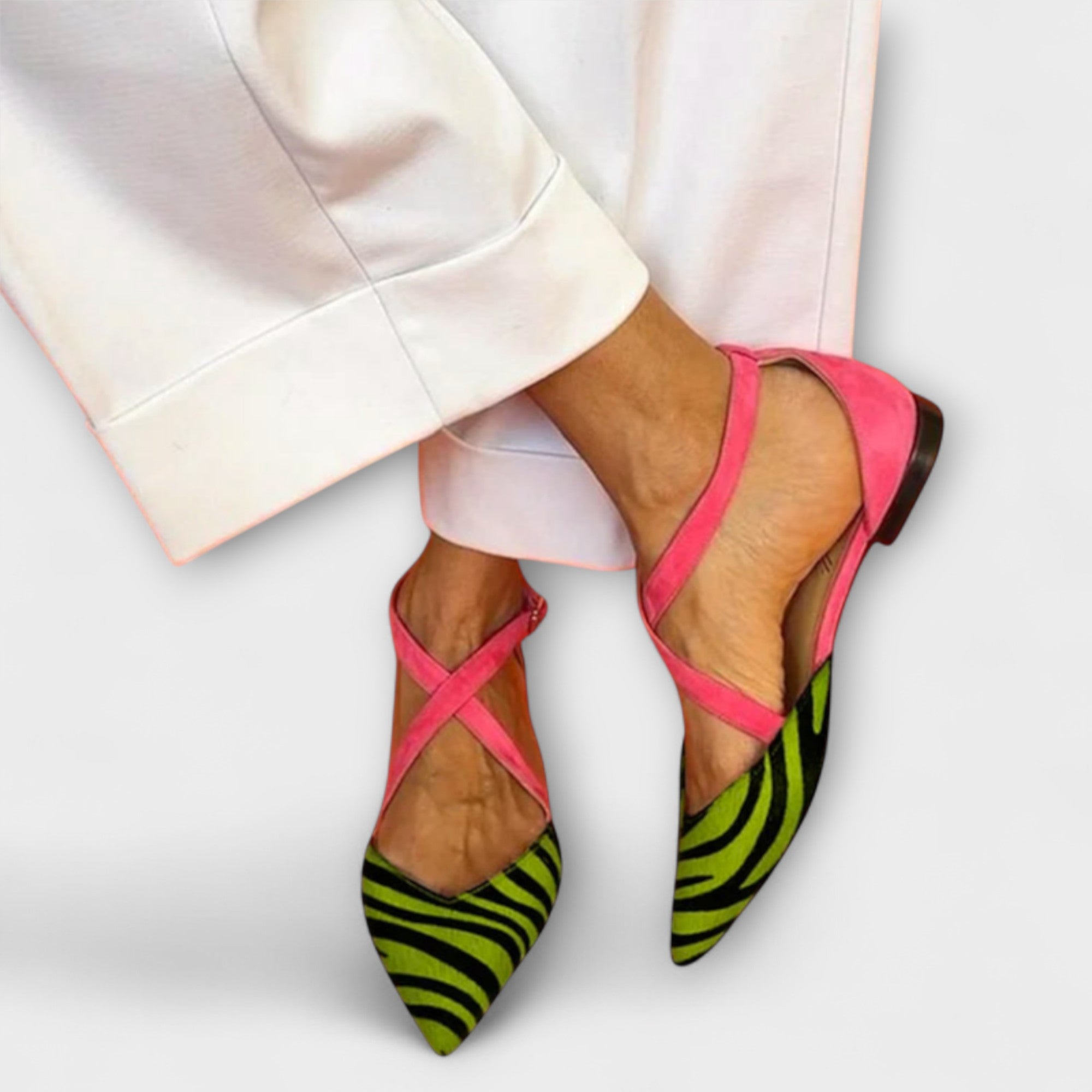 Elmont | Zebra Print Cross-Strap Sandals
