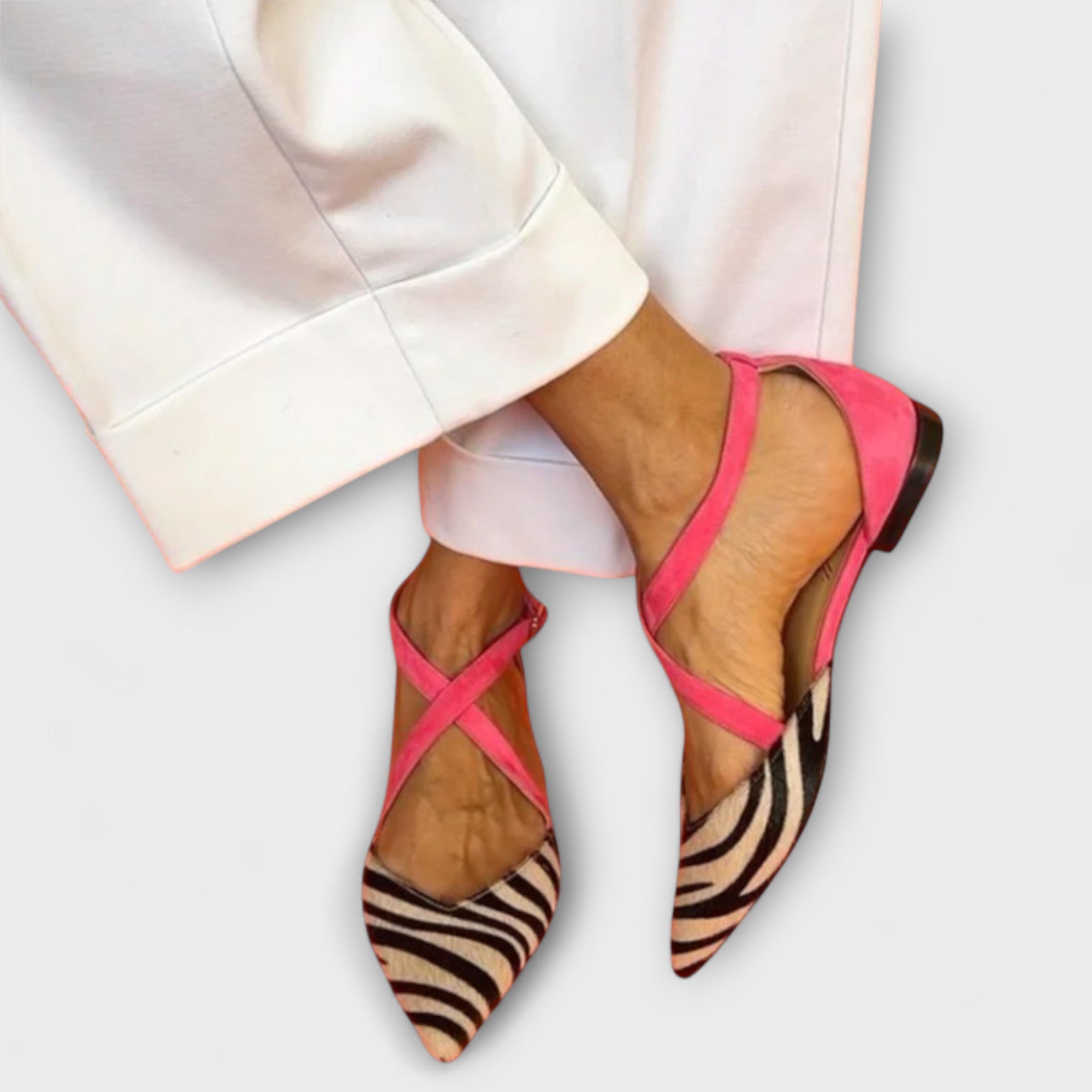 Elmont | Zebra Print Cross-Strap Sandals