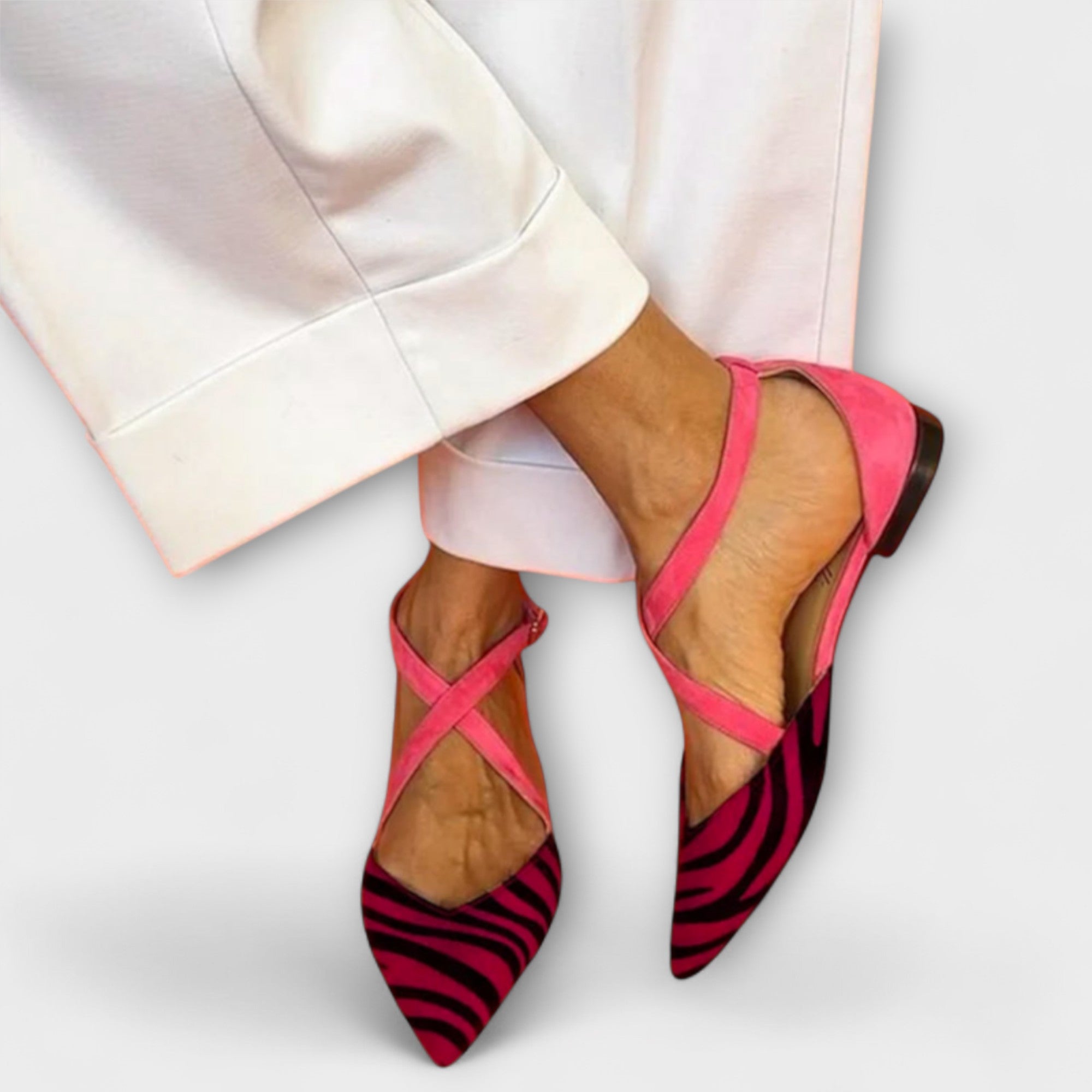 Elmont | Zebra Print Cross-Strap Sandals
