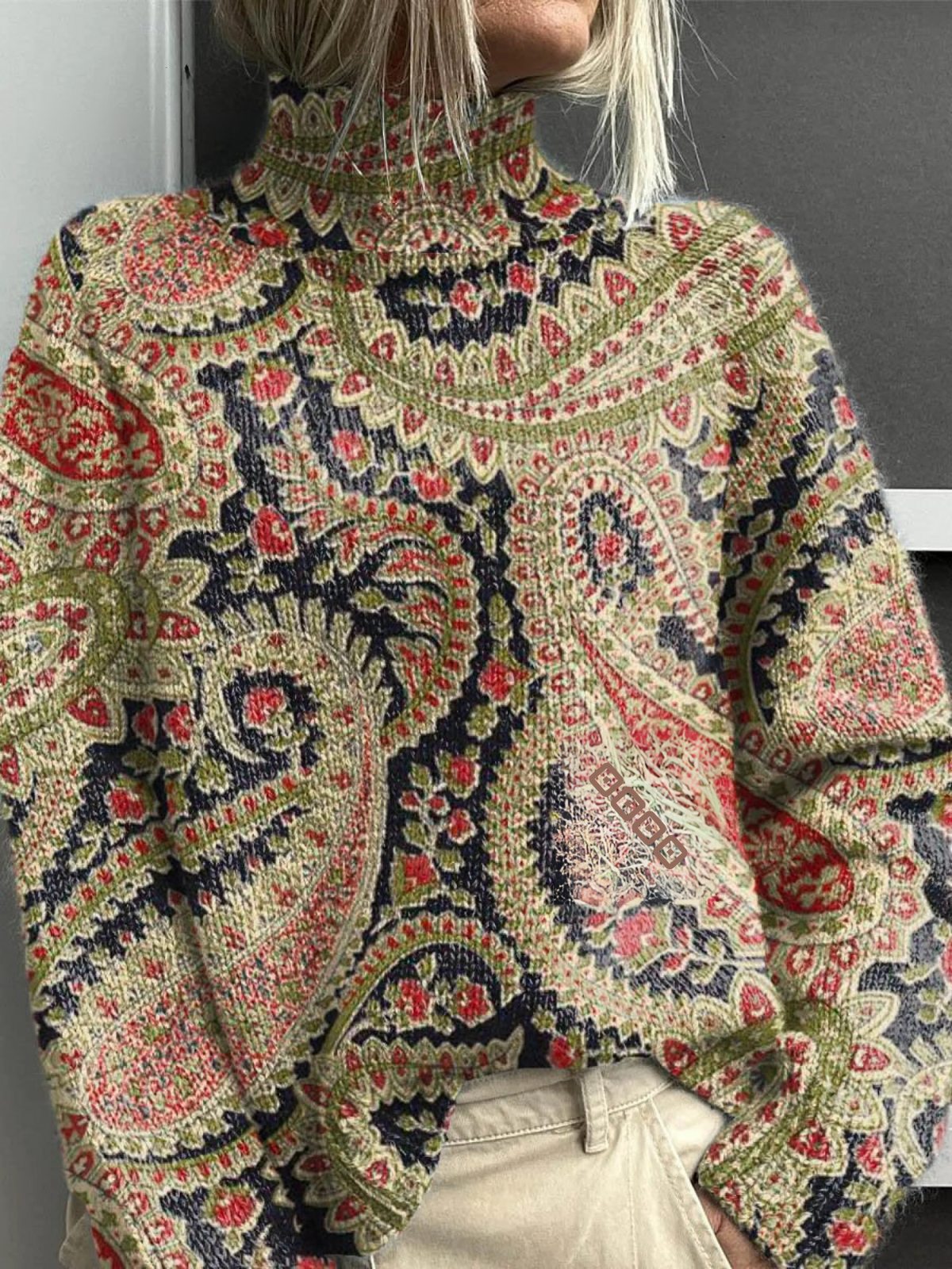 Elmont | Floral Turtleneck Sweater
