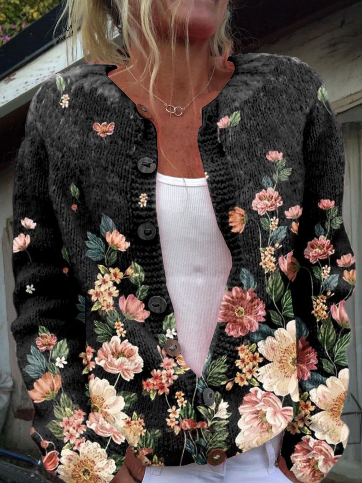 Elmont | Women's Vintage Floral Knit Cardigan